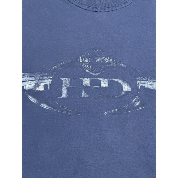 Y2K Harley-Davidson Faded Motorcycle Bike T-shirt Men's Size Large Double‎ Sided - Picture 3 of 8